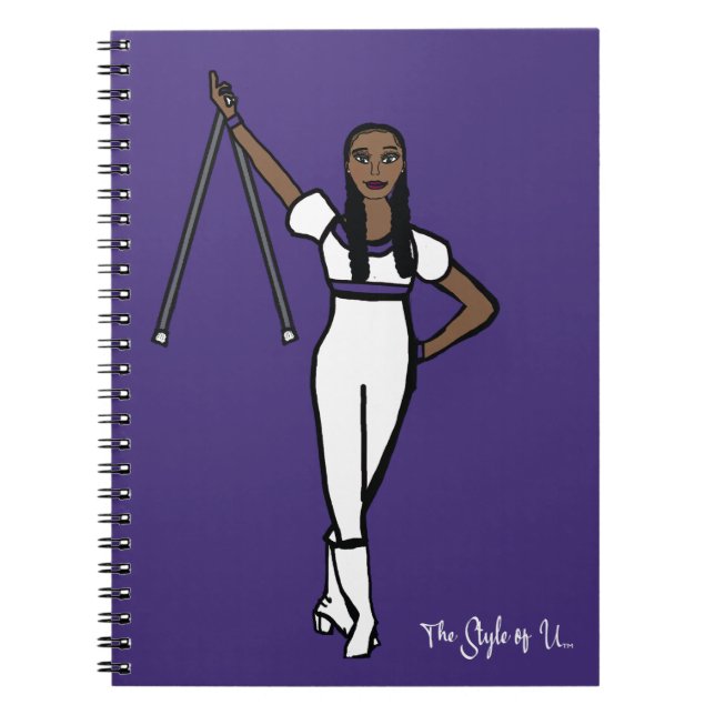 Carnet Accent blanc pourpre B Twirler Baton (Devant)