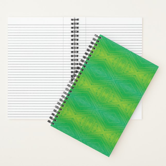 Carnet Acceptation | Motif de Shibori jaune bleu (À l'intérieur)