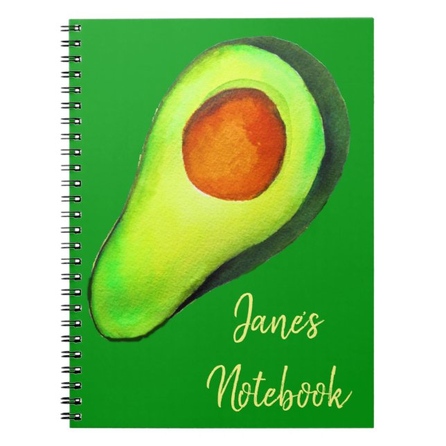 Carnet Accro à l'avocat vert mignon art (Devant)