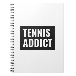 Carnet Accusé de tennis Citation d'athlète noir et blanc