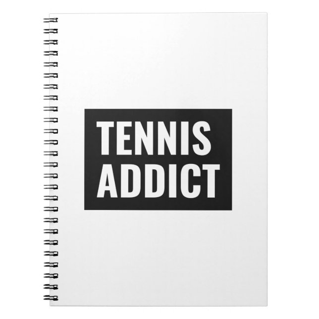 Carnet Accusé de tennis Citation d'athlète noir et blanc  (Devant)