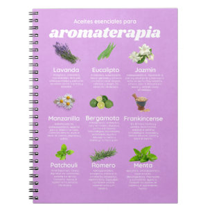 Carnet Aceites esenciales aromaterapia español lavanda