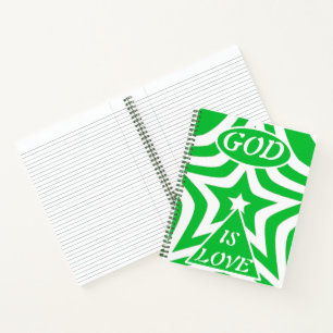 Carnet Achempong Dieu Est Amour Étoile Vert Pâle Foncé Fo