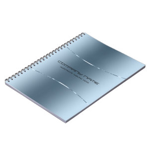Carnet Acier inoxydable bleu métallique moderne Look 2