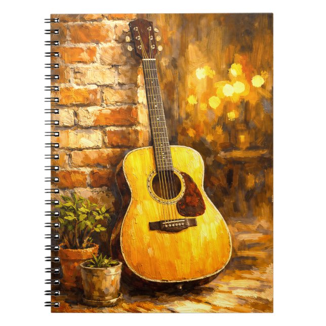 Carnet Acoustic Guitar Oil Painting Notebook (Devant)