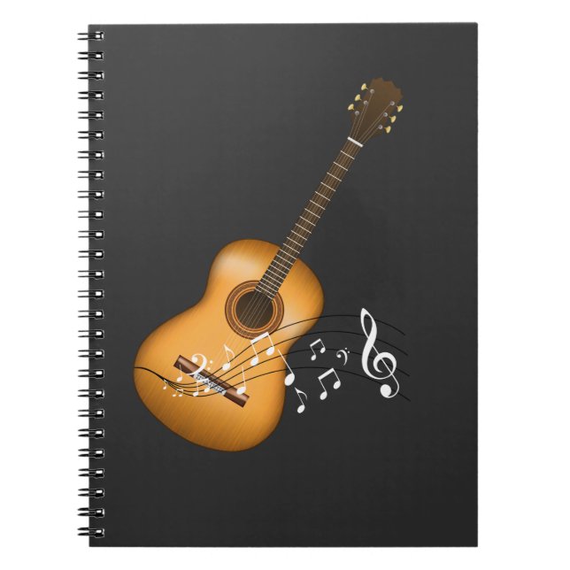 Carnet Acoustique Guitare Player Notes musicales Art Musi (Devant)