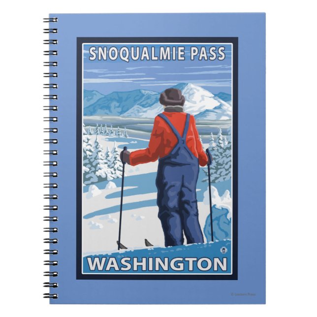 Carnet Admirant Skier - Snoqualmie Pass, Washington (Devant)