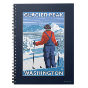 Carnet Admirer de skieur - crête de glacier, Washington