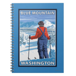 Carnet Admirer de skieur - montagne bleue, Washington