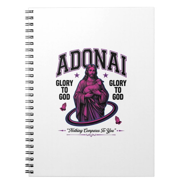 Carnet Adonai Gloire à Dieu Design Vectoriel Chrétien Vin (Devant)