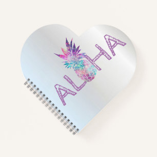 Carnet Adorable Aloha Hawaïen Pineapple, Argent