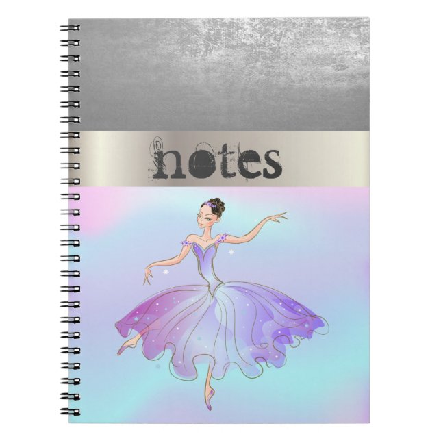 Carnet Adorable Ballerine Style Holographique (Devant)