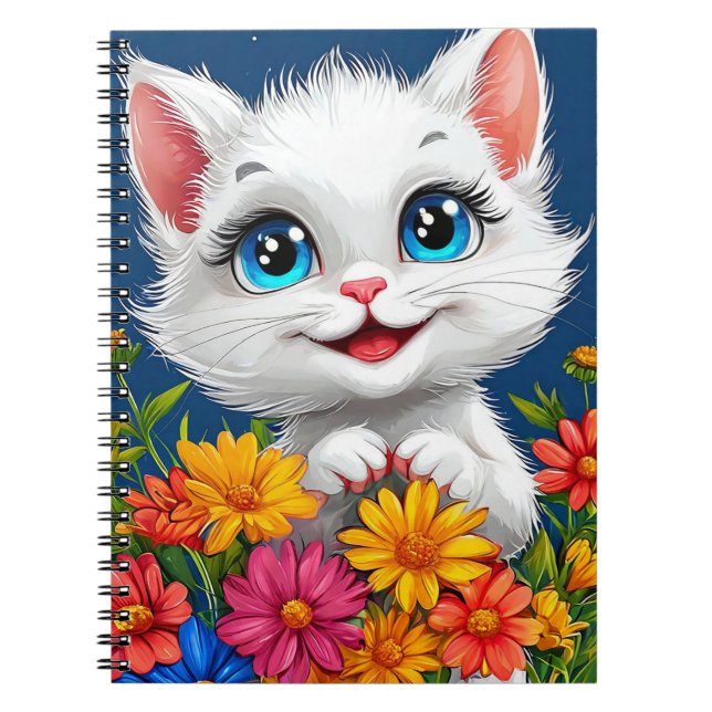 Carnet adorable chat de dessin animé (Devant)