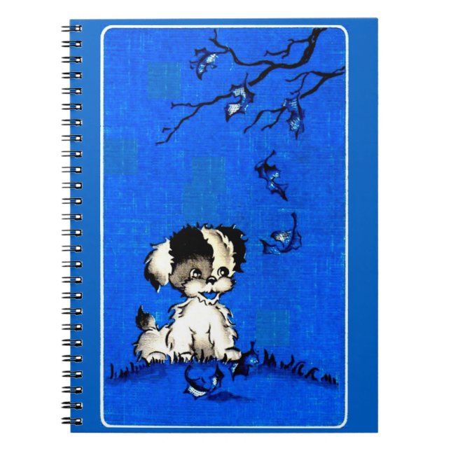Carnet adorable chiot en automne (Devant)