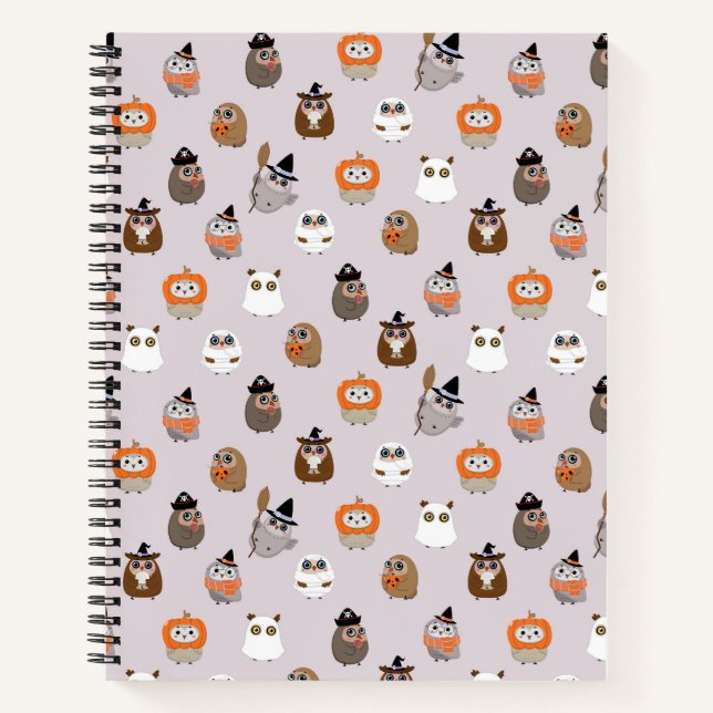 Carnet Adorable Chouette d'Halloween Motif (Devant)