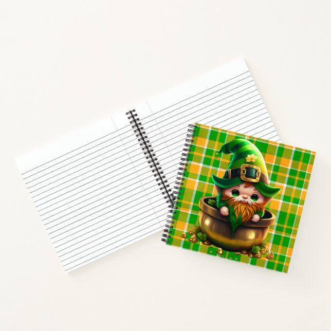 CARNET ADORABLE CUTE SMILIING IRLANDAIS LEPRECHAUN (Intérieur)