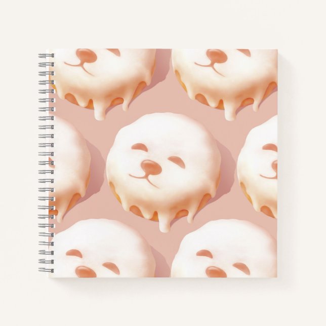 Carnet Adorable Donut Visage Chien (Devant)