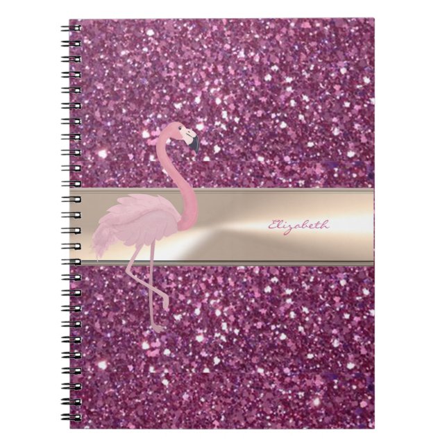 Carnet Adorable Flamant rose Rose Cute Sur Glitterie (Devant)