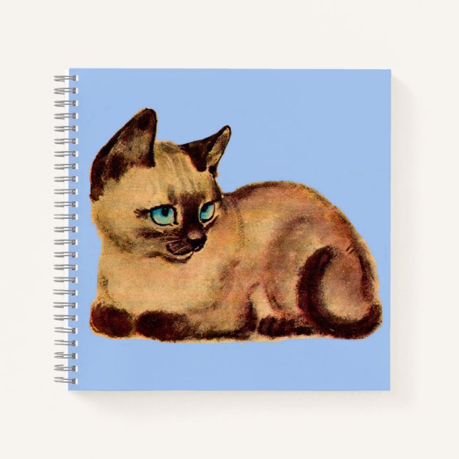 Carnet adorable imprimé chaton siamois (Devant)