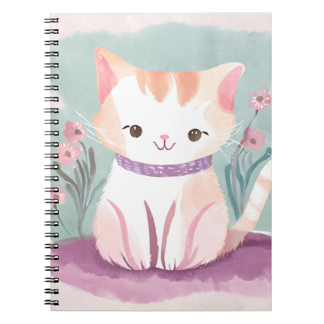 Carnet Adorable kitten in the flowers (Devant)