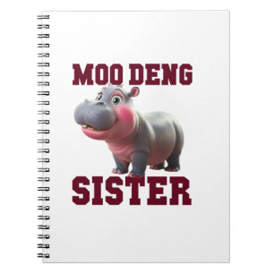 Carnet Adorable MOO DENG SISTER Baby Hippo Bestie Princes