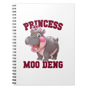 Carnet Adorable PRINCESS MOO DENG Baby Hippo fille Dabbin