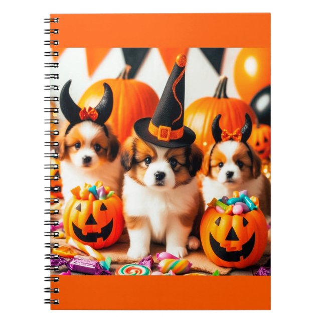 Carnet Adorable puppies halloween  (Devant)