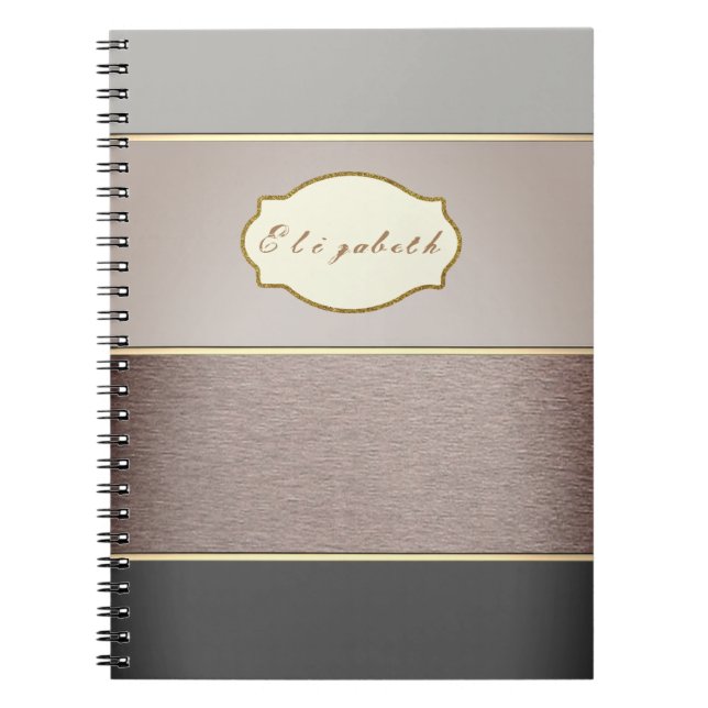 Carnet adorable rayé, coloré -Personnalisé (Devant)