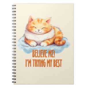 Carnet Adorable Tabby Orange Chat - Je tente mon meilleur