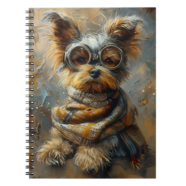 Carnet Adorable Yorkie Chien En Lunettes 163 (Devant)
