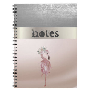 Carnet Adorables flamants roses fleur