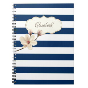 Carnet Adorables rayures bleu marine, Magnolia, Personnal