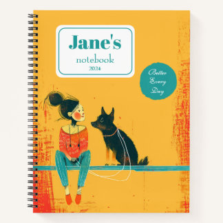 Carnet Ados féminins personnalisés, dessin animé