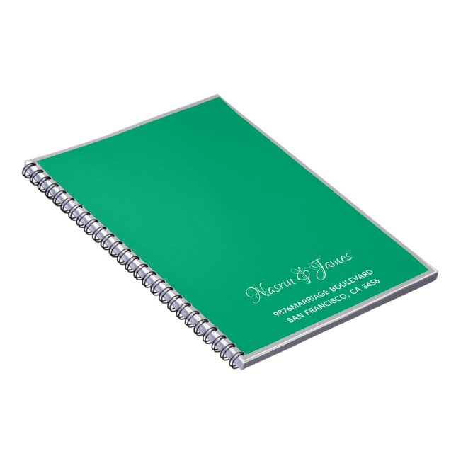 Carnet Adresse de Retour de Mariage Vert Émeraude (Côté Droit)
