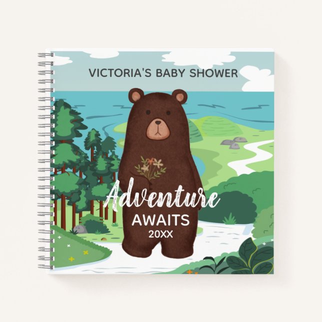 Carnet Adventure Attend le Baby shower paysager de l'ours (Devant)