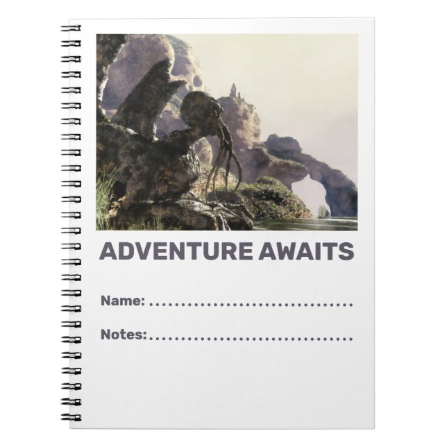 Carnet Adventure Awaits. Fantasy landscape (Devant)