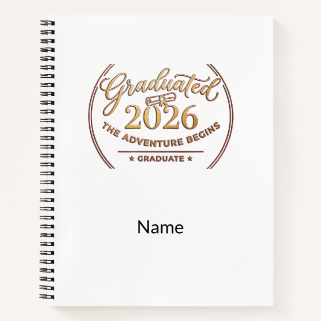 Carnet Adventure Begins Graduation Notebook / Cuaderno (Devant)
