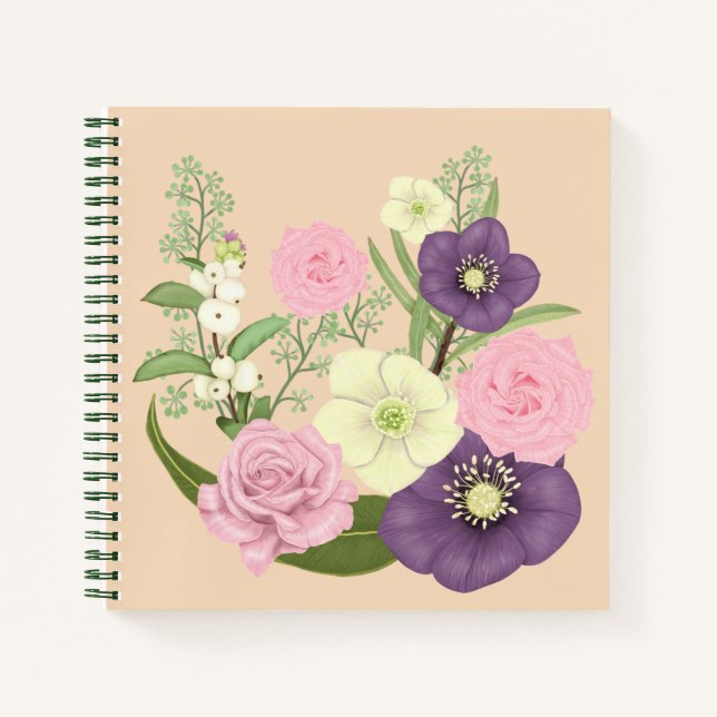 Carnet Affichage floral pastel (Devant)