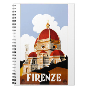 Carnet Affiche 1930 de voyage de Duomo de Florence Italie
