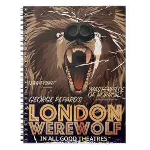 Carnet Affiche de film vintage du loup-garou de Londres