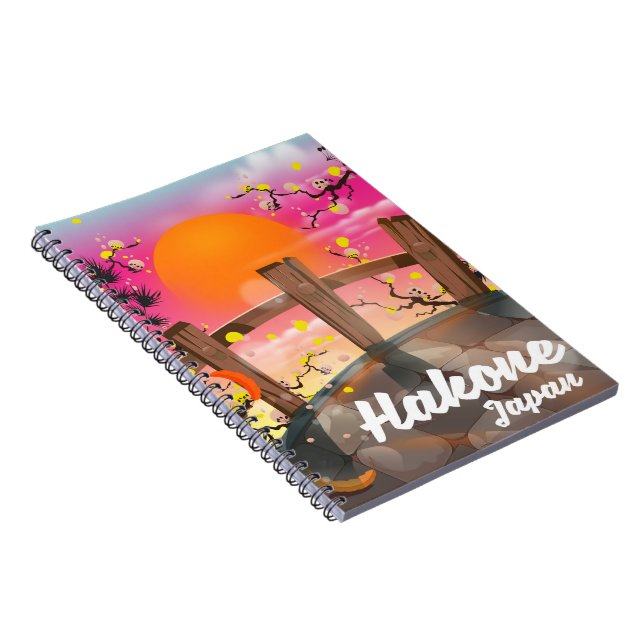 Carnet Affiche de fleurs de Hakone japon. (Côté Droit)