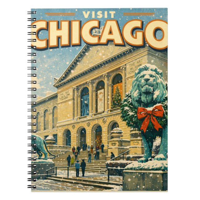 Carnet Affiche de l'Institut d'Art de Chicago en hiver (Devant)