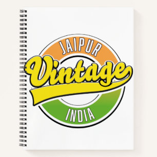 Carnet affiche de logo de style vintage de jaipur
