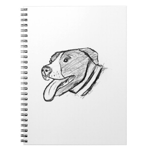Carnet affiche de pitbull dessinée à la main pour amateur (Devant)