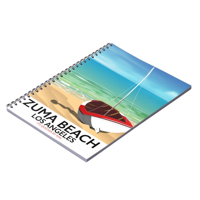 Carnet Affiche de plage de Zuma Beach LA Rail (Côté gauche)