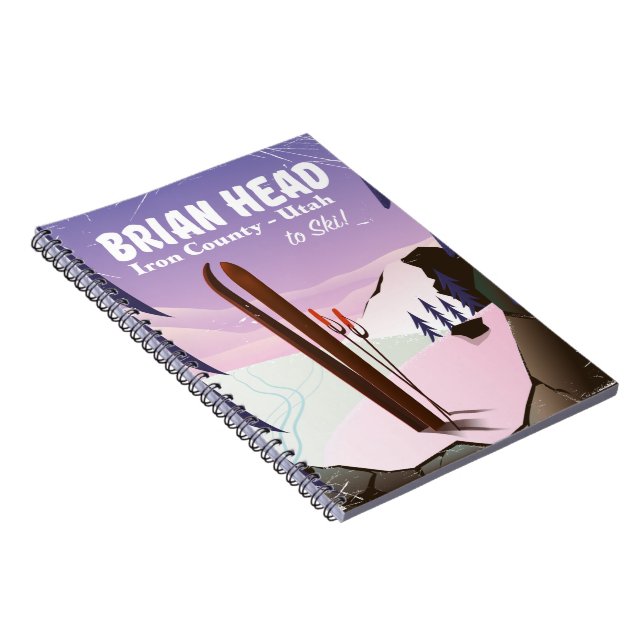 Carnet Affiche de ski de Brian Head, comté d'Iron Utah, É (Côté Droit)