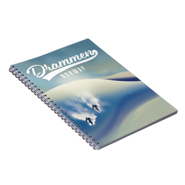 Carnet Affiche de ski de Drammen Norvège (Côté Droit)