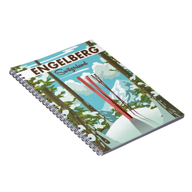 Carnet Affiche de ski Engelberg Suisse  (Côté Droit)
