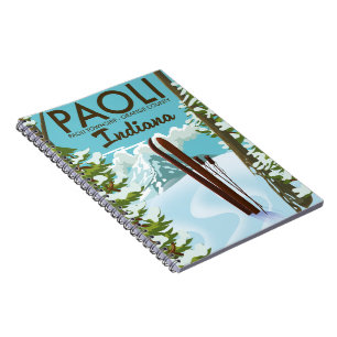 Carnet Affiche de ski Paoli Orange County Indiana