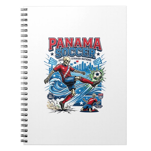 Carnet Affiche de style de squelette de football de Panam (Devant)